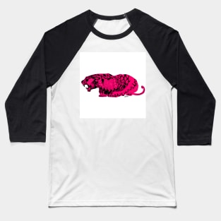 giant beast asian tiger ecopop in red pink in the wild pattern Baseball T-Shirt